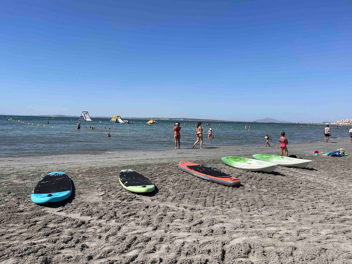 Paddle boards on the beach