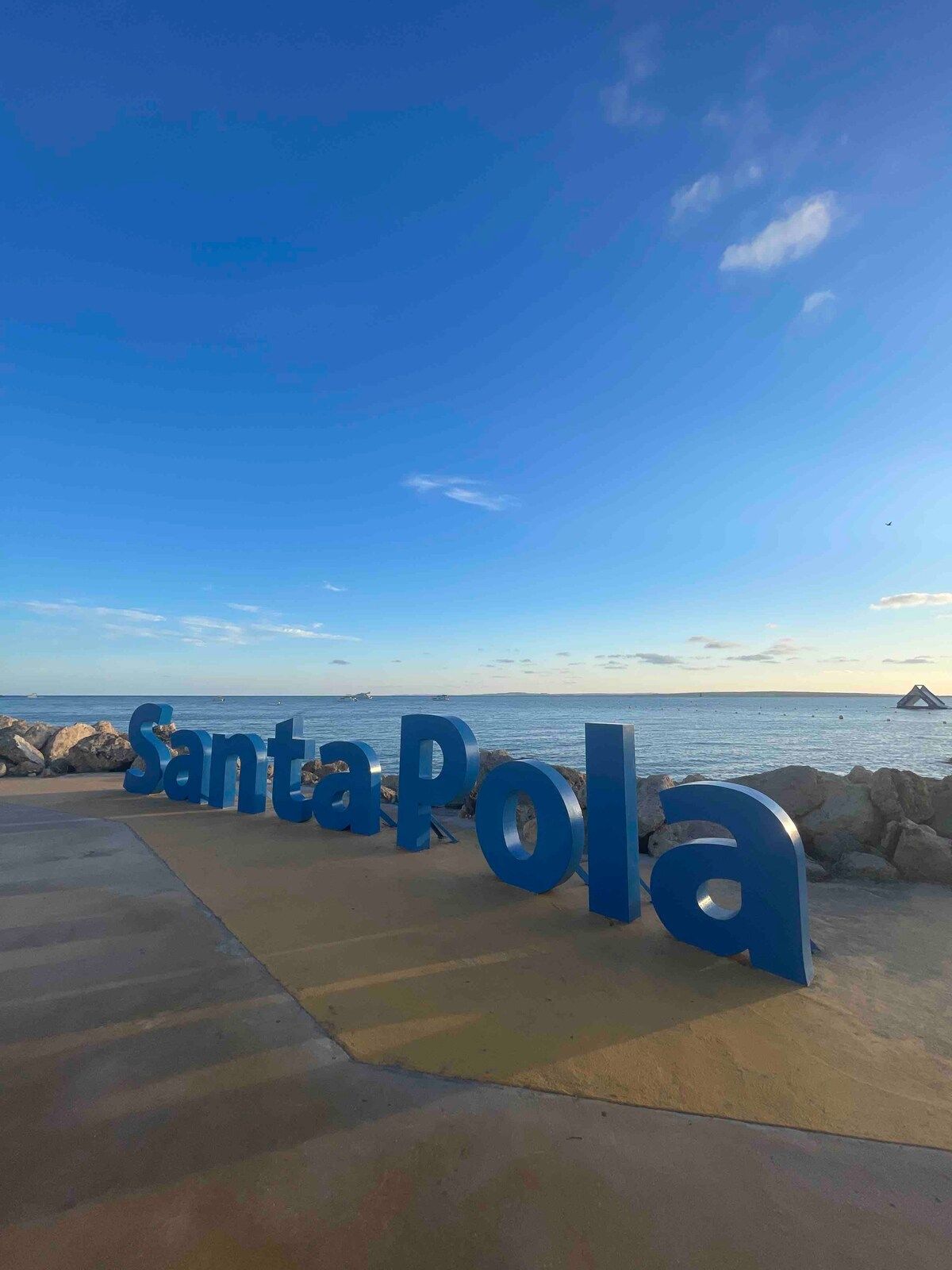Santa Pola letters on the seafront